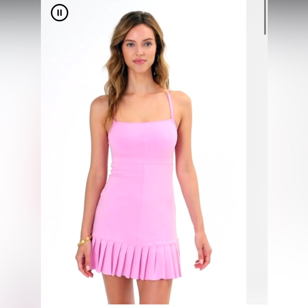 Frankie's Bikinis Swift Mini Dress baby pink  NWT
